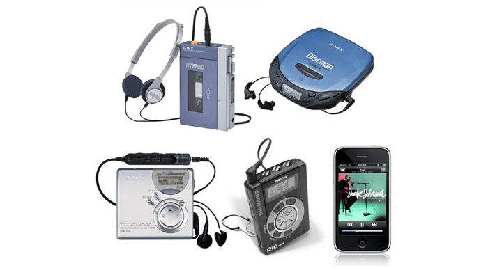 history of portable music,music history,music,history,facts,guide,reference,education,music players,mp3,cd,cassette,ipod,walkman,sony