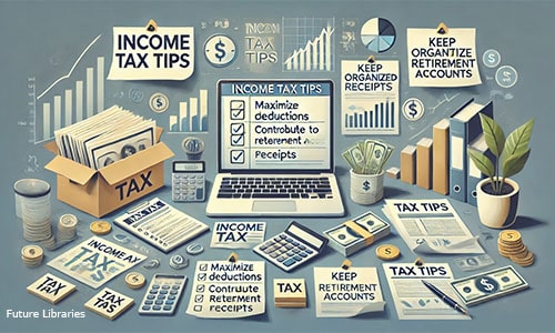 Income Tax Tips Laptop with tax software